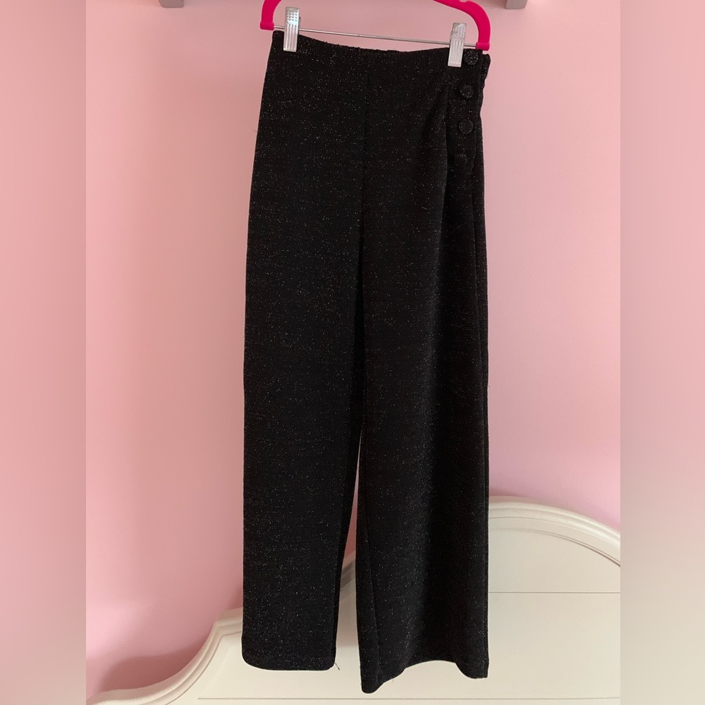 Zara girls black long wide pants